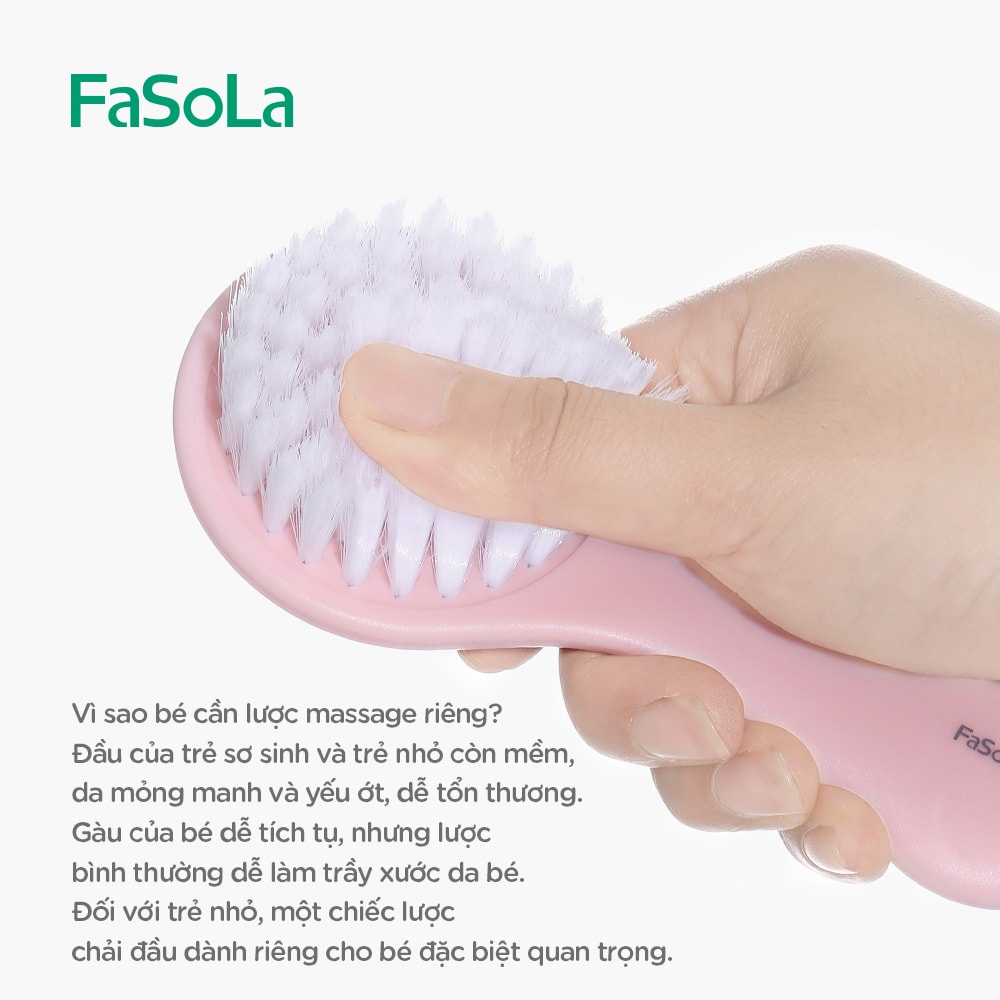 Bộ lược chải, massage đầu lông mềm, bảo vệ da đầu bé FASOLA FSLDZ-149, FSLDZ-292