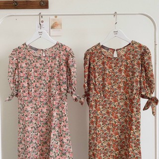 VÁY HOA NHÍ LỤA HÀN VINTAGE HÀN QUỐC