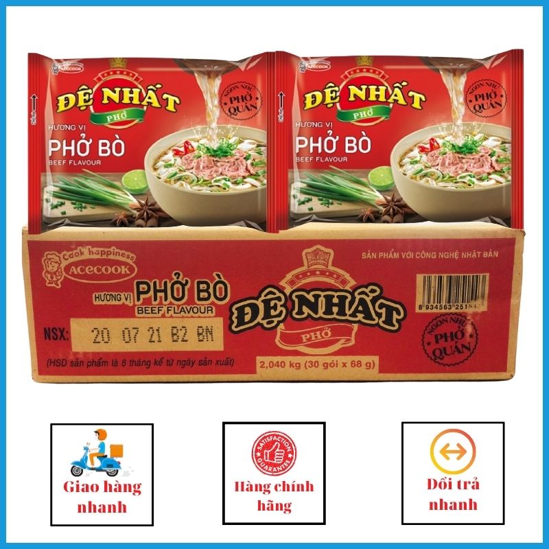 Phở Bò, Phở Gà Đệ Nhất ngon như phở quán thùng 30 gói x67g MPĐN01
