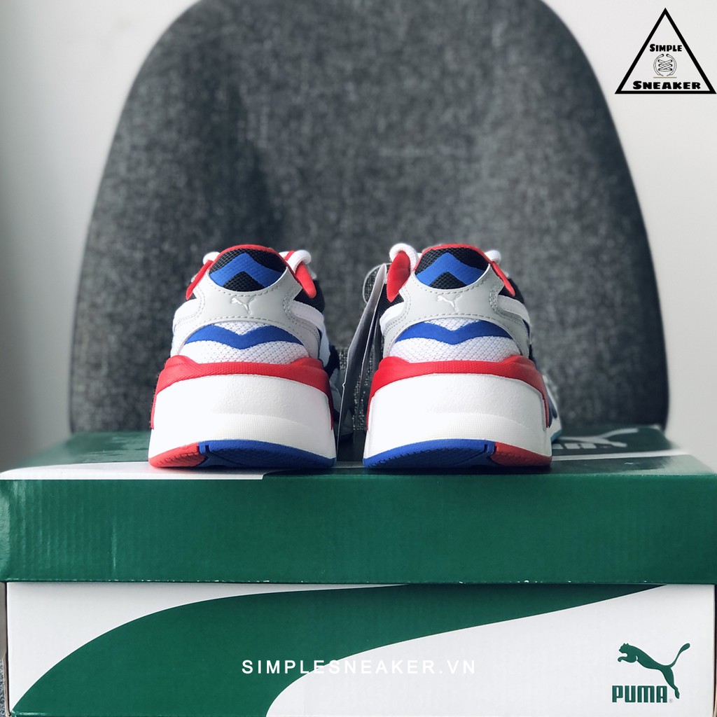 Giày Puma RSX Auth🔴FREESHIP🔴 Puma RS-X3 White Blue Red Chính Hãng - Giày Chạy Bộ Puma - [37157005]