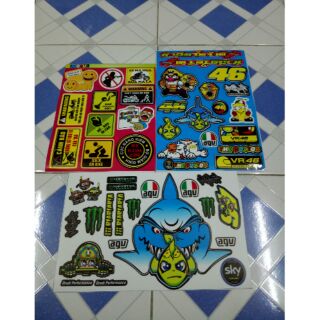 Tem logo - combo hai tem (Wario chữ thái, đừng sờ vào xe của tao) voi tặng kèm tem dán nón cá mập