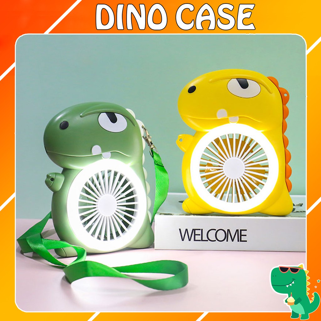 Quạt mini cầm tay Dino X25 pin sạc Tặng kèm dây đeo chéo,Có đèn Led | BigBuy360 - bigbuy360.vn