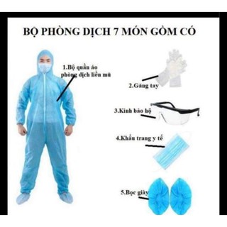 [BỘ7 MÓN] Bộ quần áo phòng dịch đã kiểm định ISO vải dày,bộ đồ bảo hộ phòng chống dịch