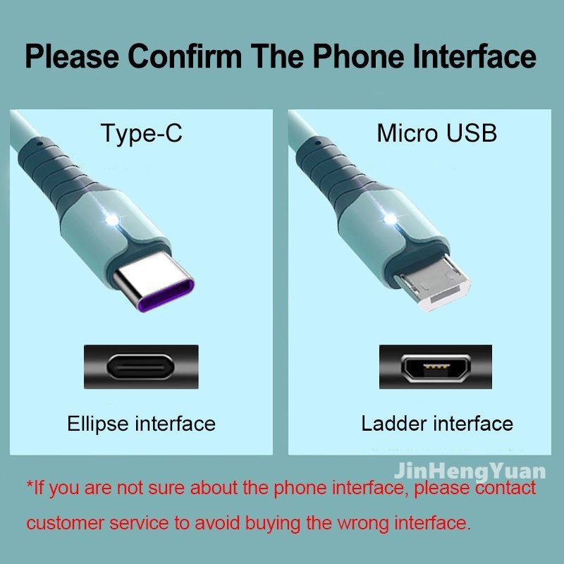 Cáp sạc nhanh 5A mới Cáp dữ liệu silicon mềm iPhone Cáp micro USB Cáp Apple Android Type-C có đèn báo