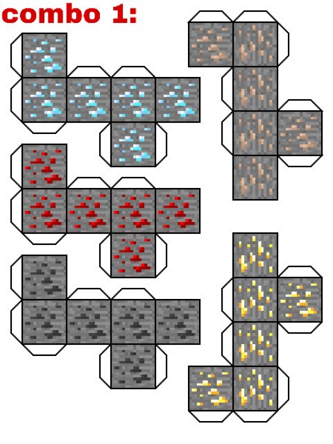 5 Combo Mô hình giấy block Minecraft