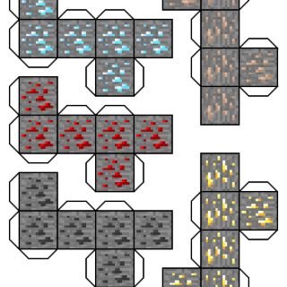 5 Combo Mô hình giấy block(khối) Minecraft