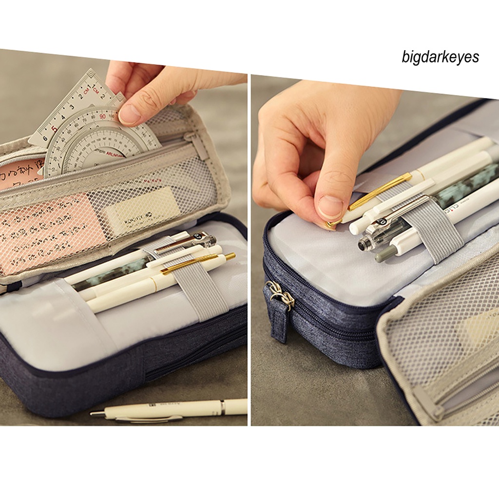 Túi Đựng Bút Chì Trang Điểm Hai Lớp Sức Chứa Lớn