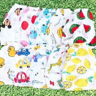 Sét 10 quần đùi cotton giấy cho bé