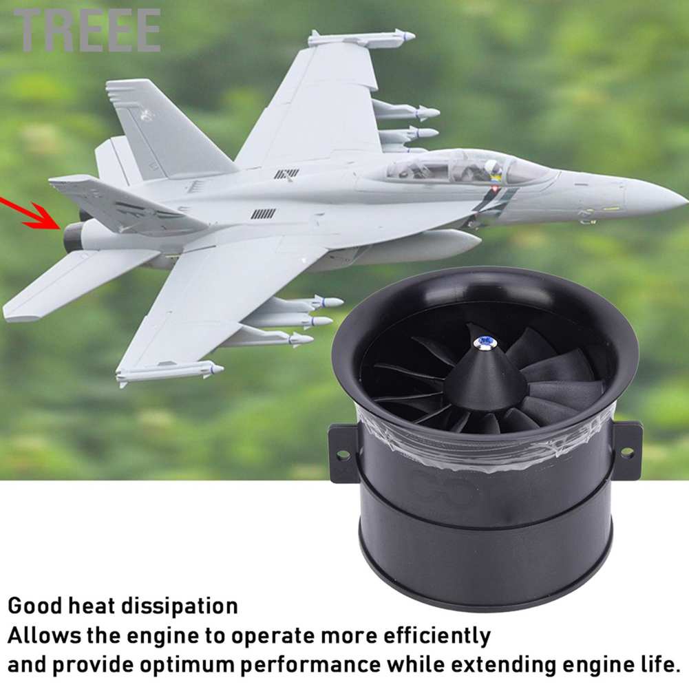 Aircraft Fan Propeller 12 Blades Heat Dissipation 70mm RC with Starting Motor for Model Accessories