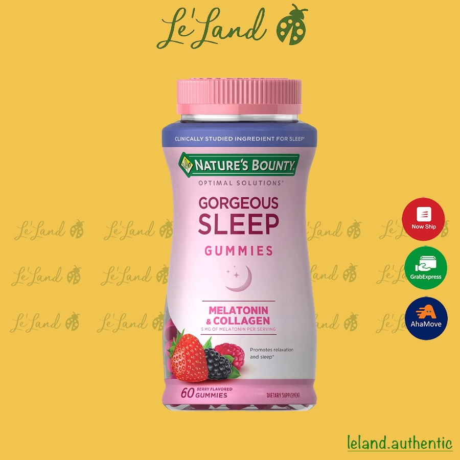 Bill US - Kẹo ngủ sleep gummies có collagen Nature' Bounty 60 viên
