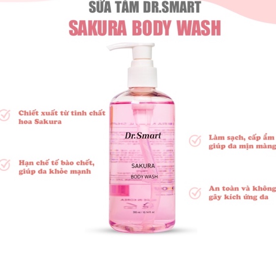 Sữa tắm hương hoa anh đào DR.SMART Sakura Body Wash 300ml STSKR0001