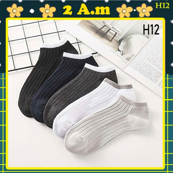 Tất Vớ Cổ Ngắn Nam Thời Trang 3 Màu Cổ Điển Trắng Đen Xám Cơ Bản Unisex Style Hàn Quốc