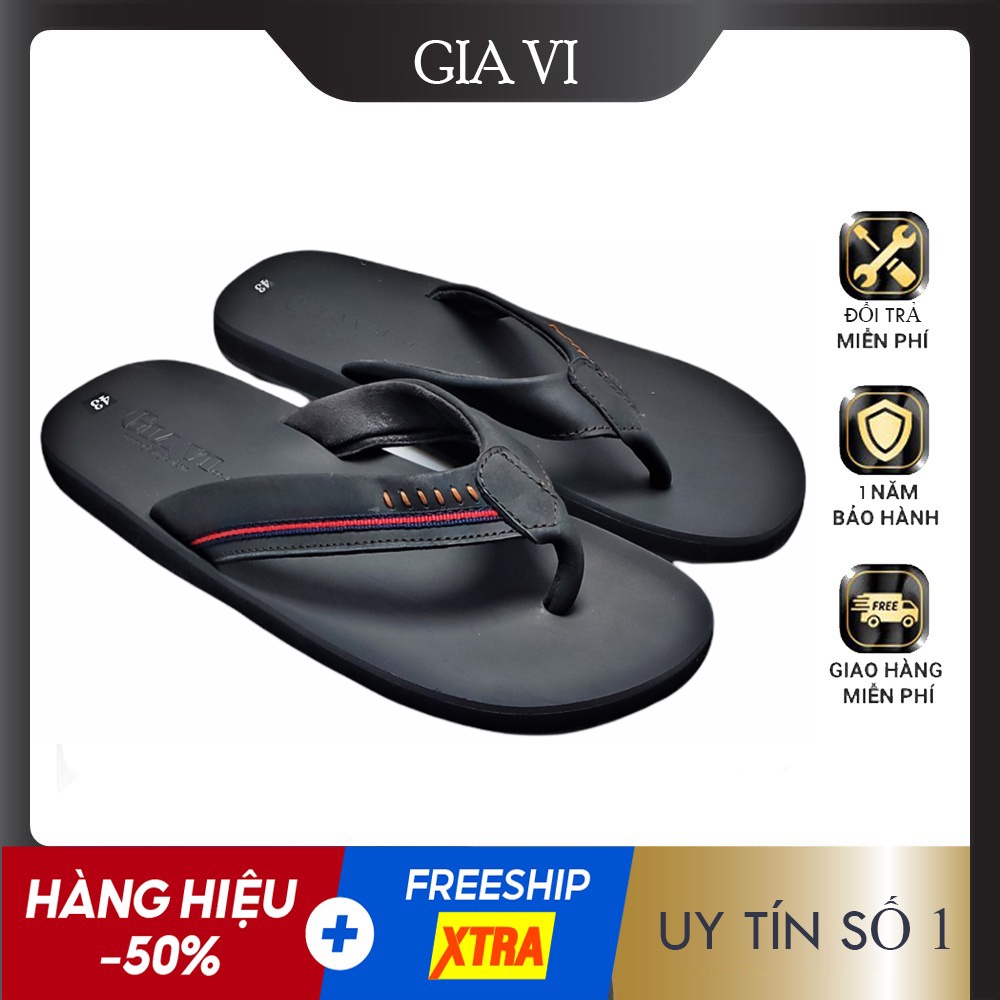 Dép Kẹp Nam Da Đen Quai Mềm Thời Trang Siêu Nhẹ GIA VI - DK12