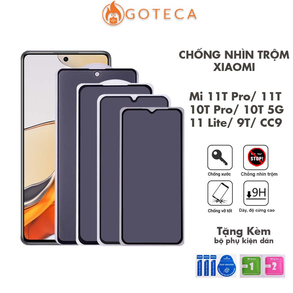 Kính cường lực Chống nhìn trộm Mi 12T 11T Pro Mi 11 Lite Mi 10T Pro Mi 9T Mi 10T 5G Dày dặn bảo vệ sự riêng tư - [CNT]