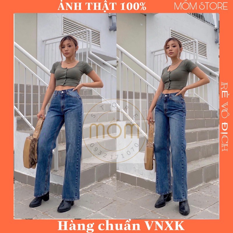 Quần Jean Suông Quần Bò Culottes Lưng Cao Dáng Dài vnxk