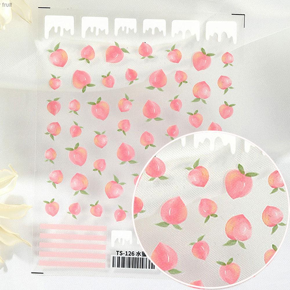 Miếng Dán Trang Trí Móng Tay 3D Họa Tiết Trái Cây Hoạt Hình 5D Dễ Thương