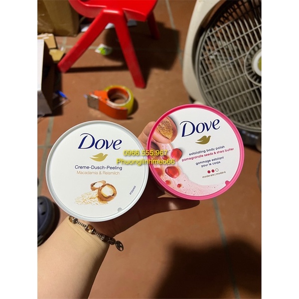 Tẩy da chết Dove 225ml bản Đức hàng sẵn