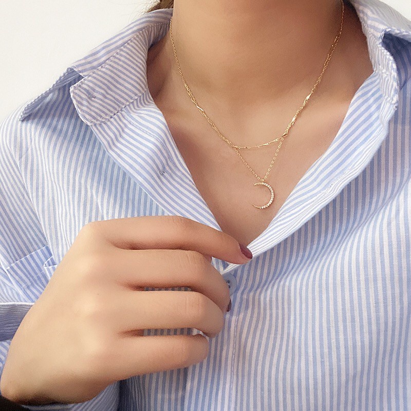 Dây chuyền mặt trăng khuyết thời trang kiểu Hàn thanh lịch