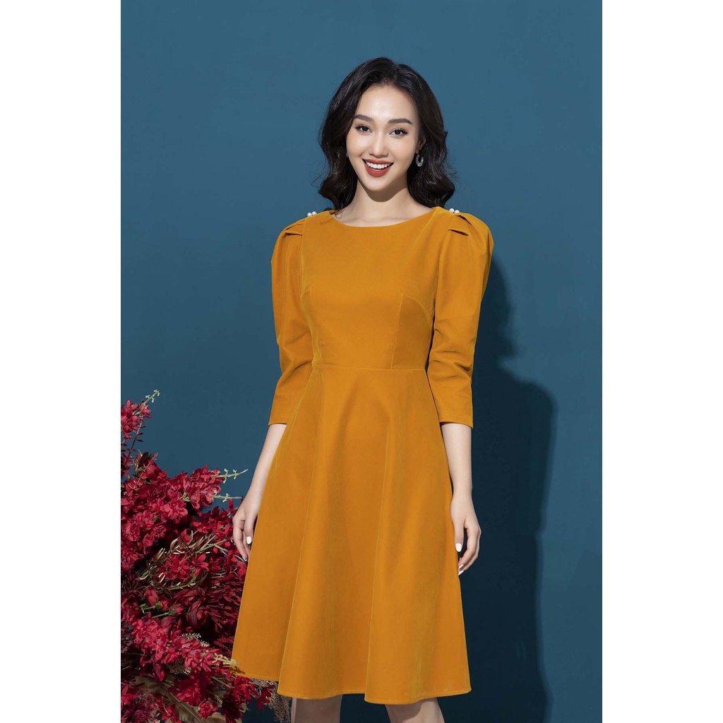 Váy đầm nhung xòe công sở mềm mịn, không sần, màu sắc dễ phối đồ, sành điệu (không kèm đai). Đầm nữ Chiffon | BigBuy360 - bigbuy360.vn