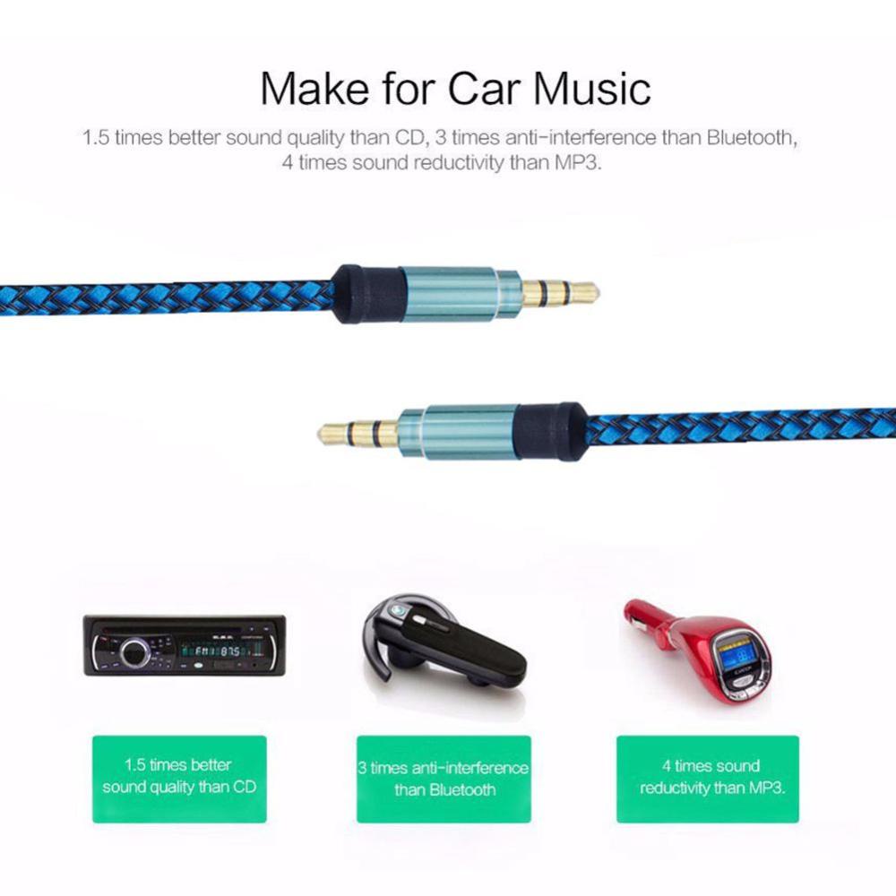 Cáp Chuyển Đổi Bảo Vệ Đầu Cắm 3.5mm Sang AUX 1M Worth Buying S1T7 Chuyên Dụng Cho Xe Hơi