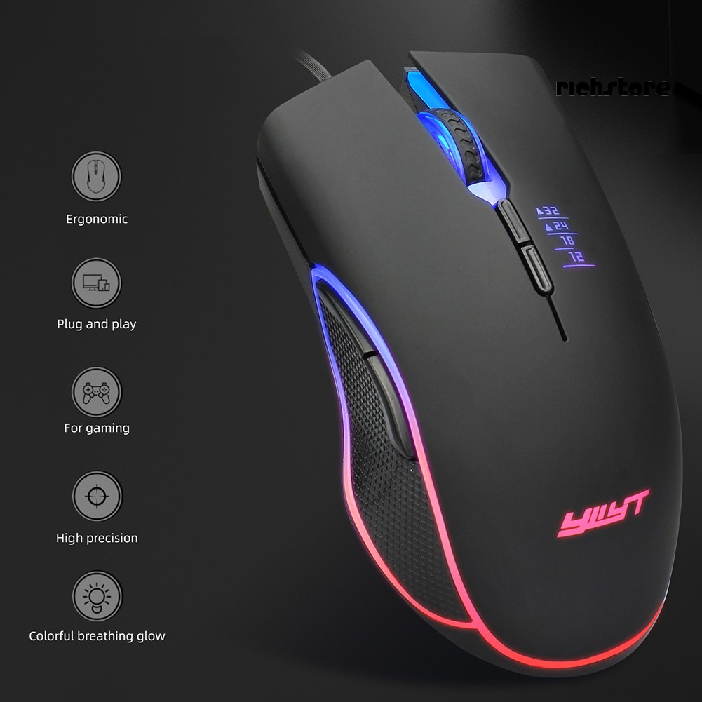 Chuột Chơi Game Có Dây 3200dpi Có Đèn Led Nhiều Màu