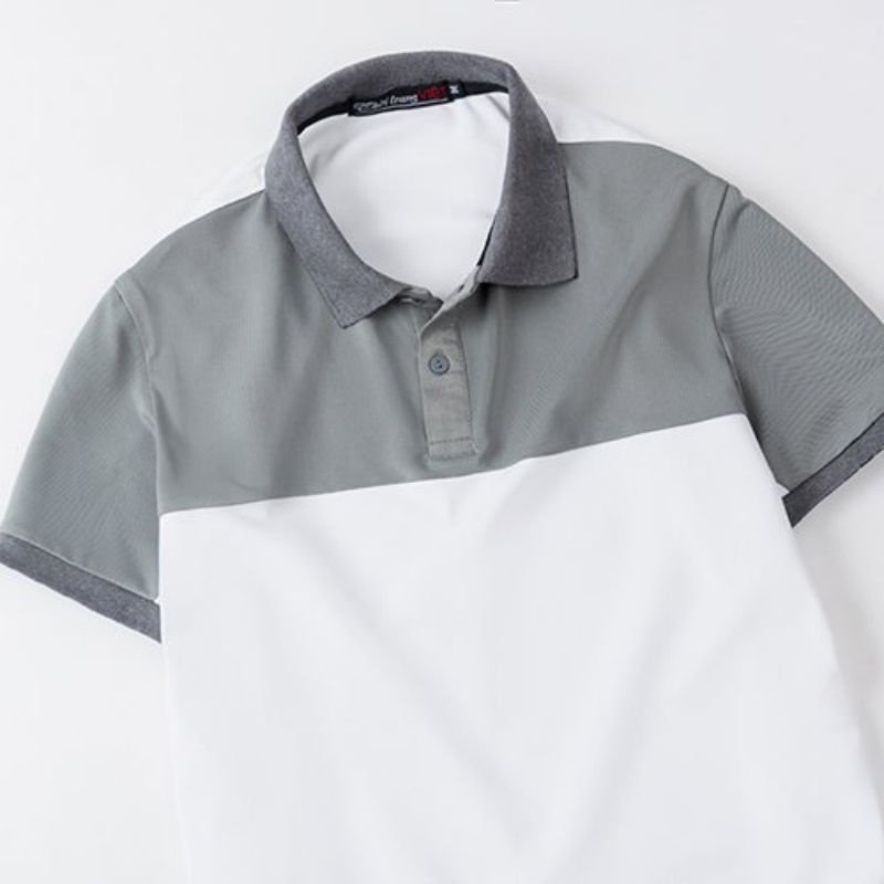 Áo Polo Nam Cổ Bẻ Vải Cá Sấu Cao Cấp Chất Liệu Cotton Trẻ Trung Phối Màu