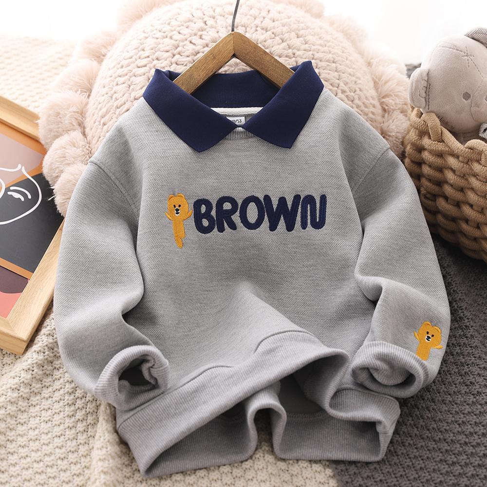 Áo sweater có cổ thời trang thu đông mới dành cho bé trai 2021