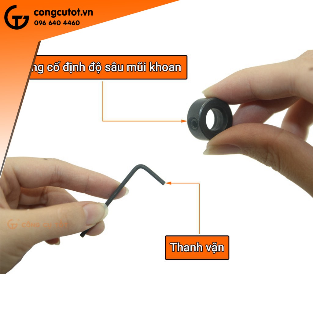 Mũi khoan xiên gỗ 9.0 x 180mm phủ Titanium chuôi tròn