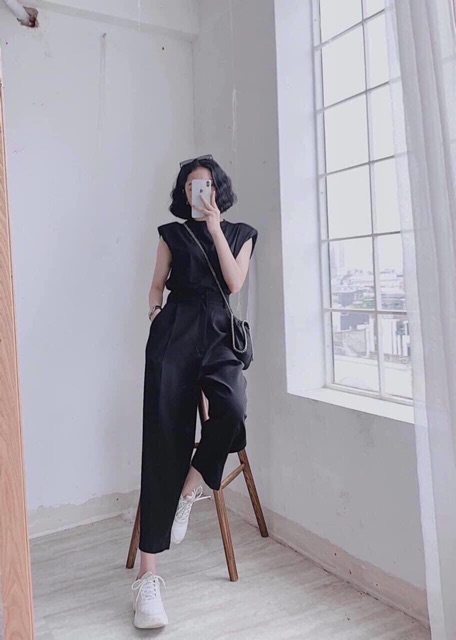 Quần baggy vải cạp cao kèm đai lưng | BigBuy360 - bigbuy360.vn