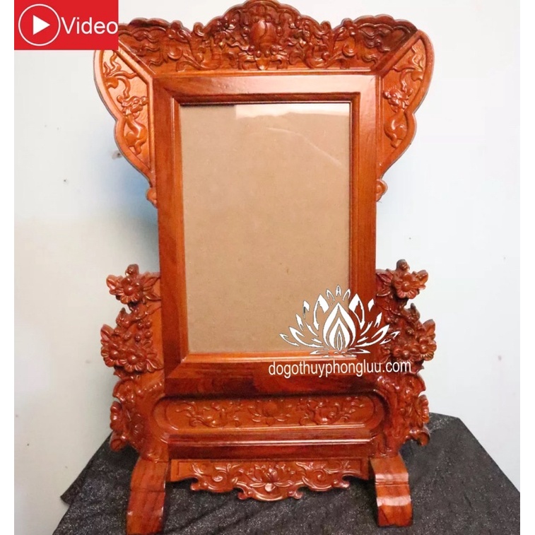 Khung ảnh thờ tứ linh- khung thờ mai vàng+ kèm kính