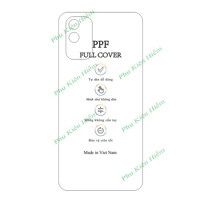 Dán dẻo PPF Oneplus 9R mặt lưng – Tặng cường lực camera