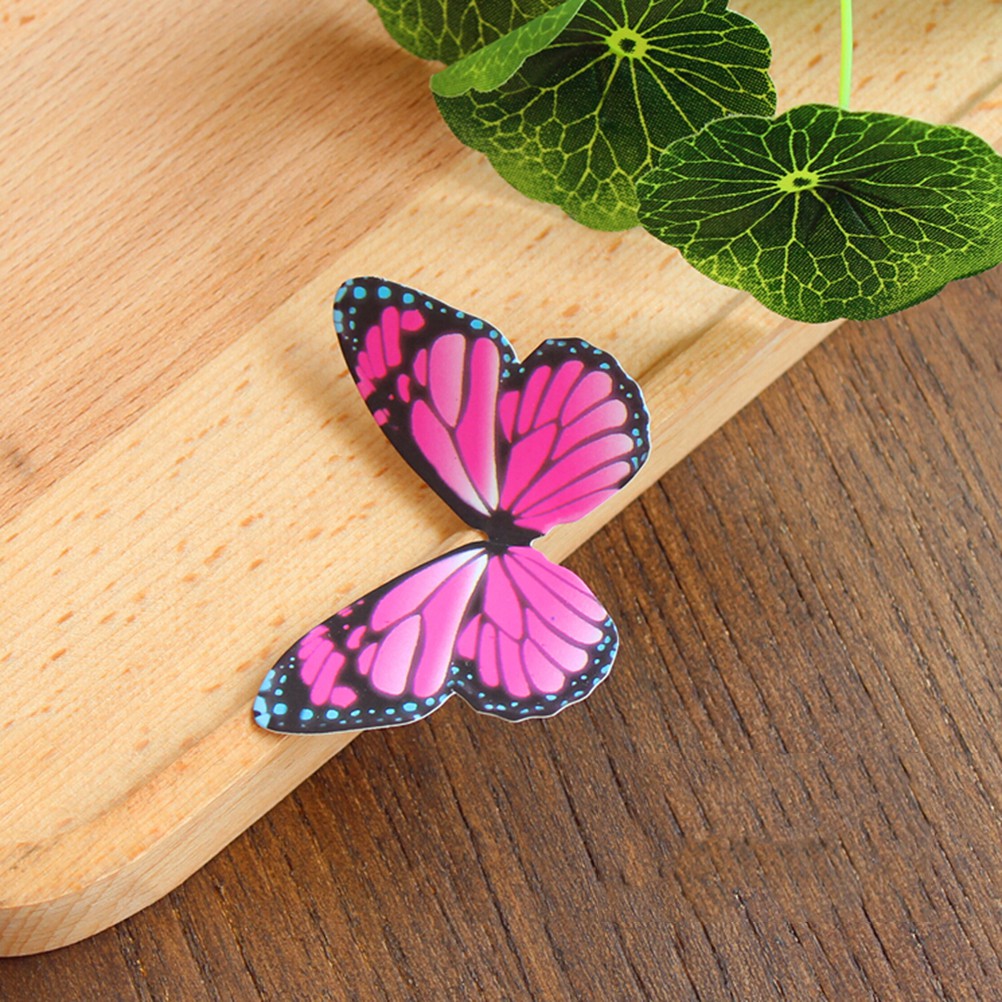 Set 50 Que Cắm Trang Trí Bánh Hình Bướm Màu Cầu Vồng DIY