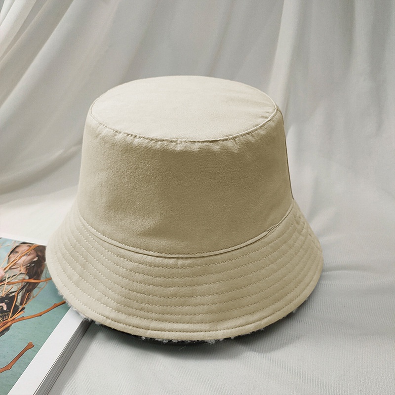 Mũ Bucket Chất Liệu Da Cừu Phong Cách Thời Trang Vintage