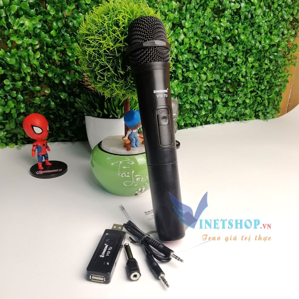 Micro Karaoke không dây V10 + V12 cho loa kéo - Daile S8 - Zansong A061 - JBZ - 106 - 108