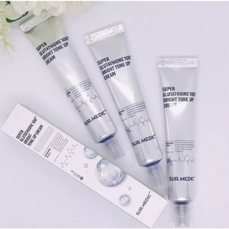 Kem Dưỡng Trắng Da Super Glutathione 100 Bright Tone Up Cream Sur.Medic Hàn Quốc, Tuýp 40ml