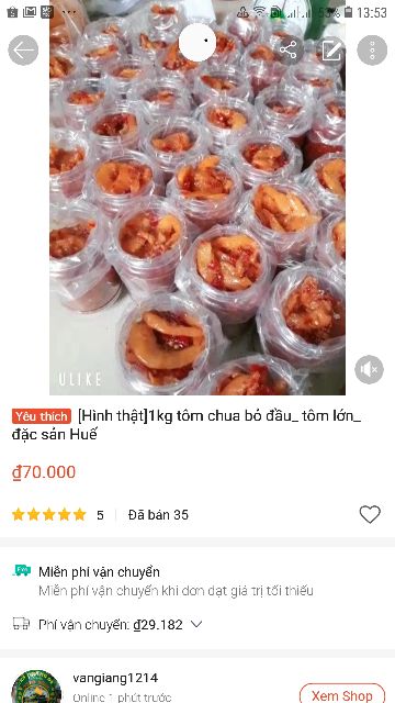 Tôm chua đặc biệt bỏ đầu 500gr như hình_ số 1 tại Huế