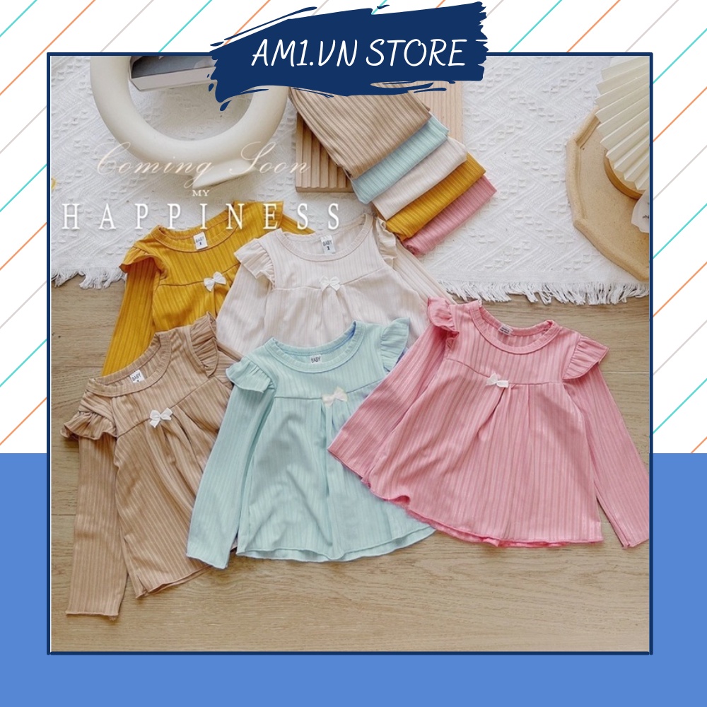 (8-20kg) Đồ bộ quần áo dài tay cho bé gái chất len gân TTR159