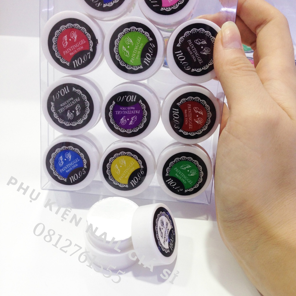 Gel vẽ nail 12 màu siêu đặc