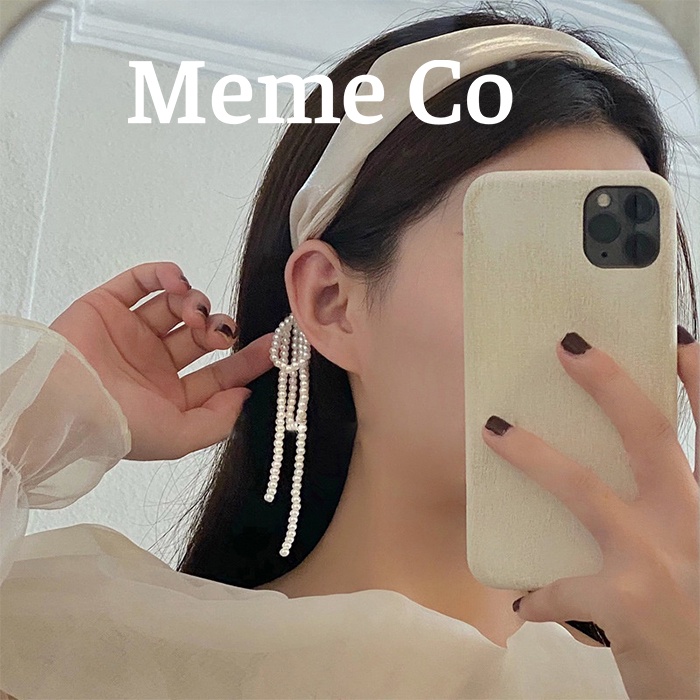 Bờm tóc tiểu thư đính hạt trai vải satin bóng cao cấp