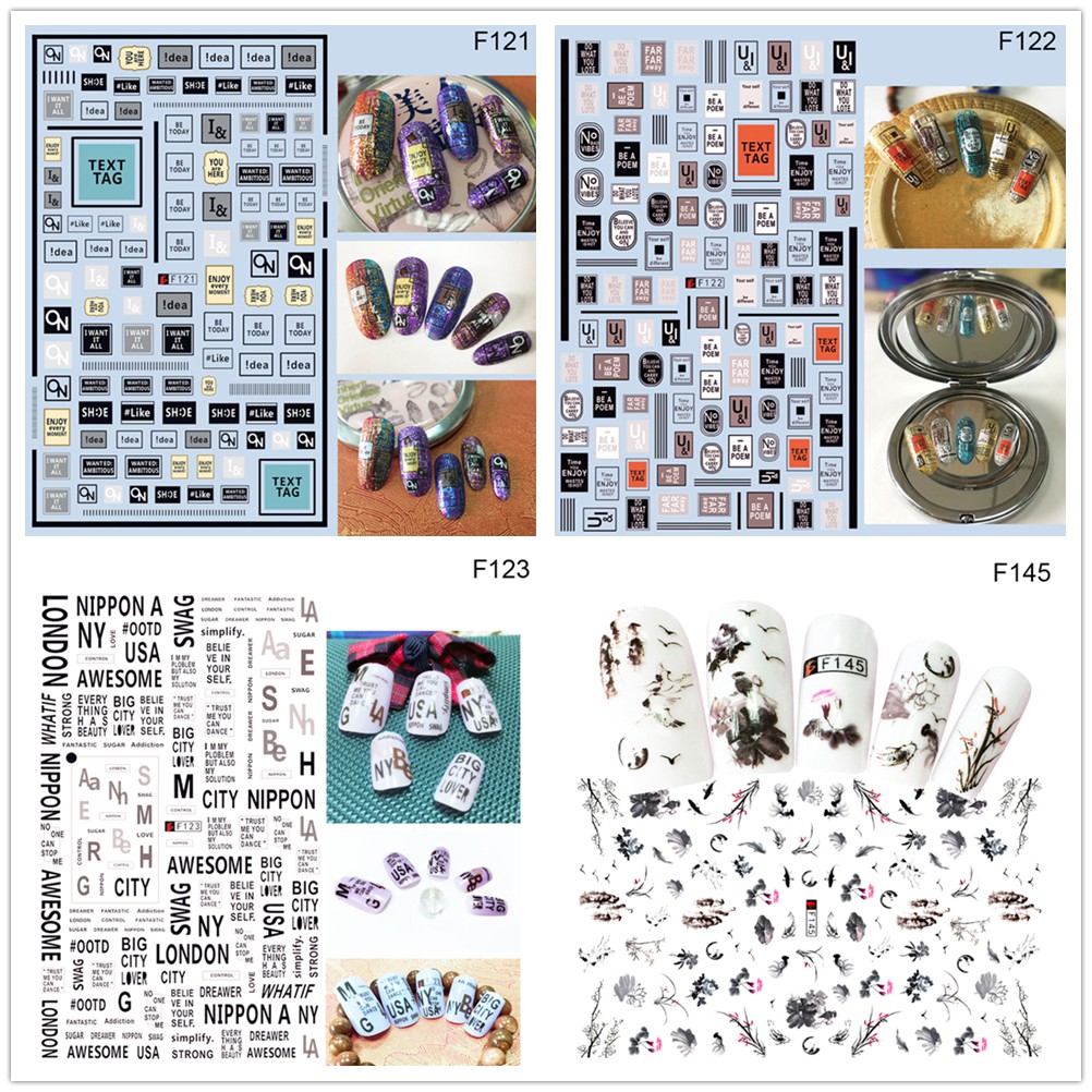 Decal trang trí móng tay nghệ thuật kiểu dáng dễ thương