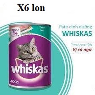 Combo 6 Lon Pate cho mèo Whiskas 400g