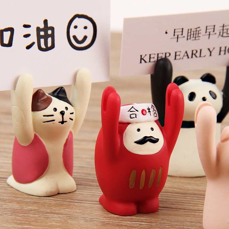 1 Kẹp giữ giấy ghi chú để bàn trang trí hình động vật dễ thương