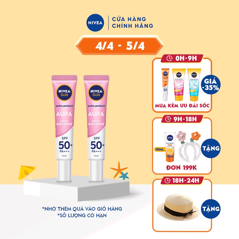 Bộ đôi tinh chất chống nắng sáng da Nivea SFP50+ PA+++ (30ml/chai) - 86014