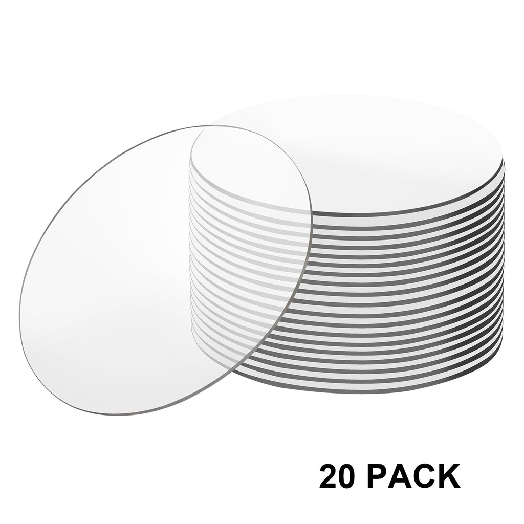 Set 20 Tấm Nhựa Acrylic Trong Suốt Hình Tròn Dùng Làm Đồ Thủ Công