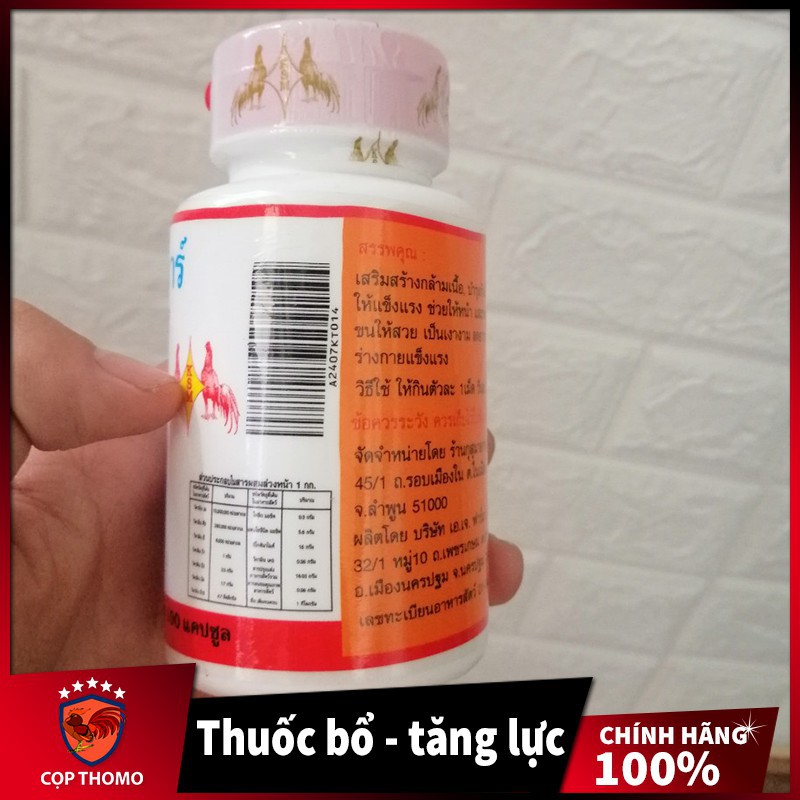 THUỐC NUÔI GÀ ĐÁ TĂNG CƠ-BỔ GÂN-CỨNG XƯƠNG-SUPER STAR ĐỎ LỌ 100V Giúp gà đuối sức, tụt lực , lên bo sung trở lại