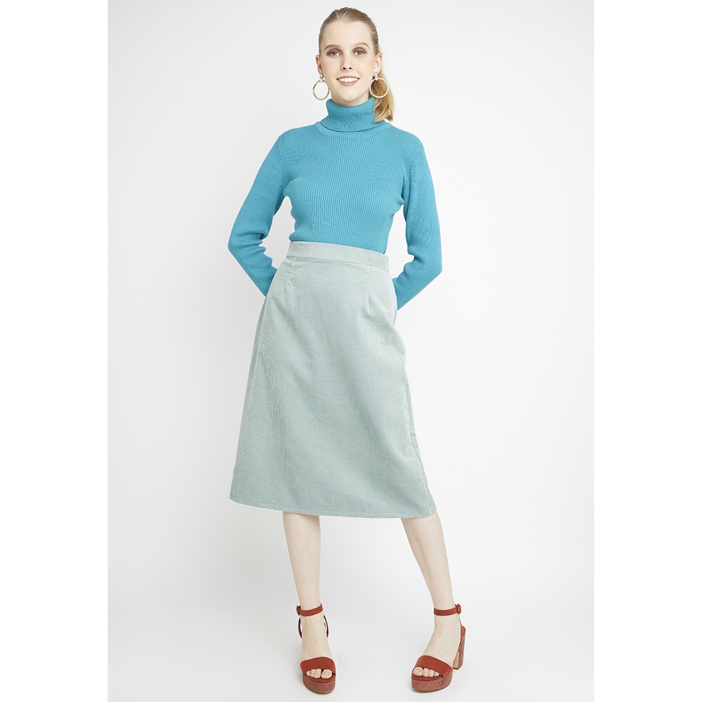 Chân váy nhung xanh rêu - Lovadova 19S10C003 | BigBuy360 - bigbuy360.vn