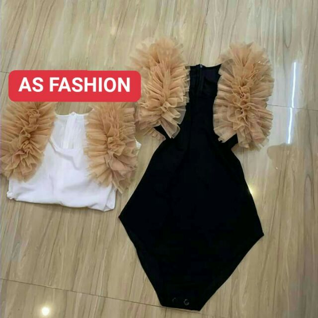 Bodysuit Thun Phối Tay Lưới Phồng cực xinh (kèm ảnh thật) | BigBuy360 - bigbuy360.vn
