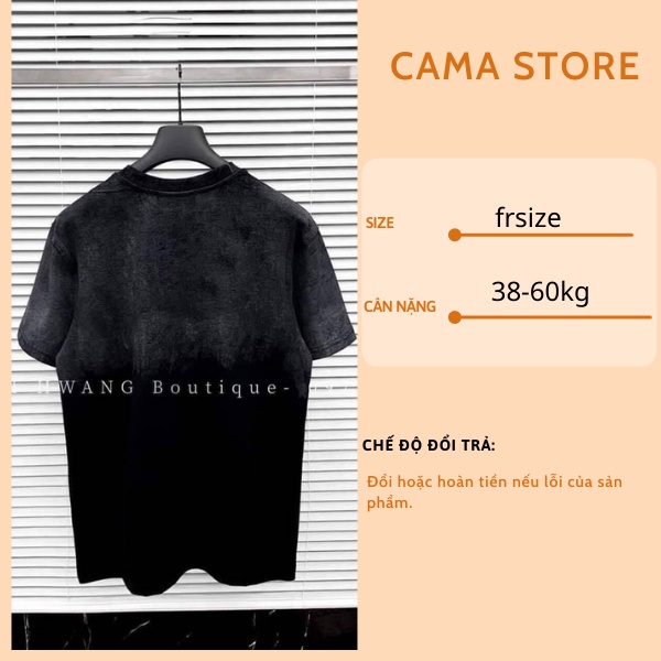 Áo thun loang nam nữ unisex form rộng tay ngắn in hình cổ tròn D2