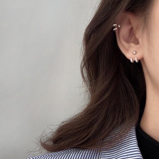 Khuyên tai bạc Linh silver, Bông tai móc bi hai dáng cá tính unisex