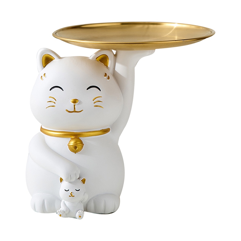 Khay đựng tượng hình chú mèo dễ thương dùng trang trí nhà cửa